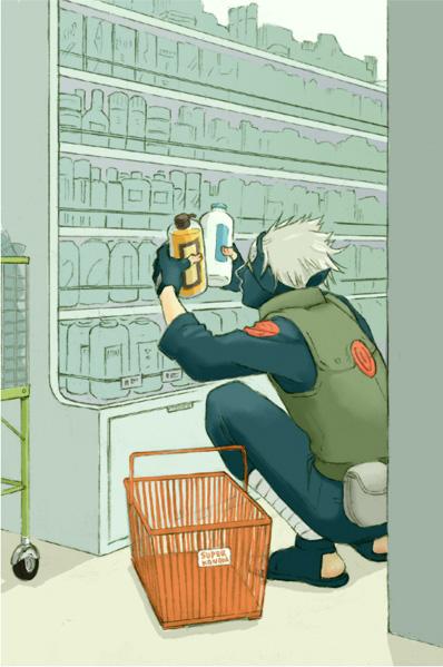 Kakashi Hatake in a shop